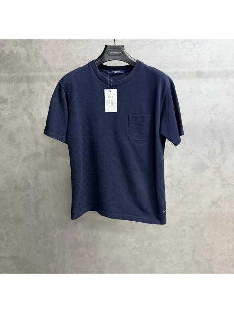 Louis Vuitton Louis Vuitton Navy Blue Solid-Color Crewneck Short-Sleeve Casual T-Shirt with Patch Pocket