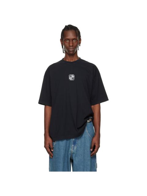 VETEMENTS Black Biker Cross Logo T-shirt