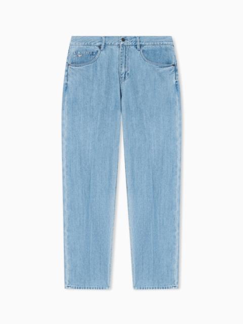 EMPORIO ARMANI J73 LOOSE-FIT JEANS IN LYOCELL-BLEND DENIM
