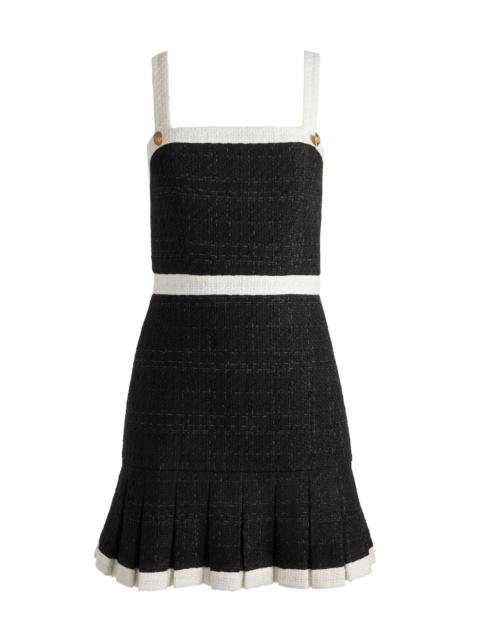 Alice + Olivia CLARINE SQUARE NECK PLEATED MINI DRESS