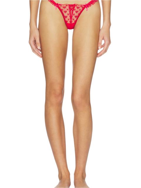 For Love & Lemons Cross Stitch Hearts Thong Panty