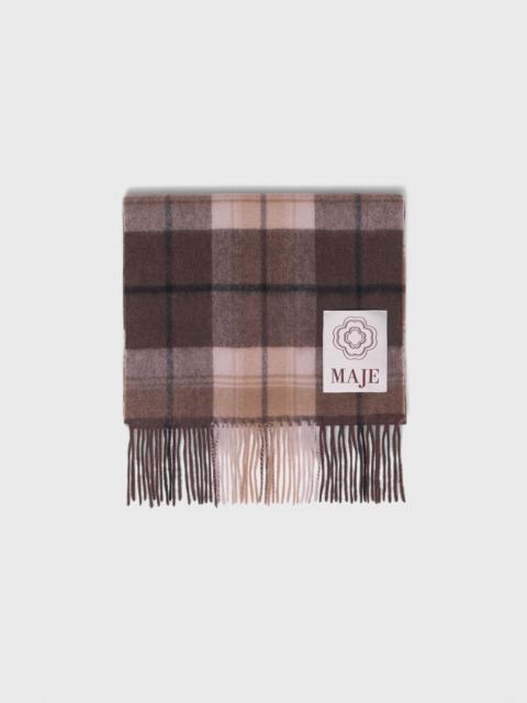 maje Wool check scarf