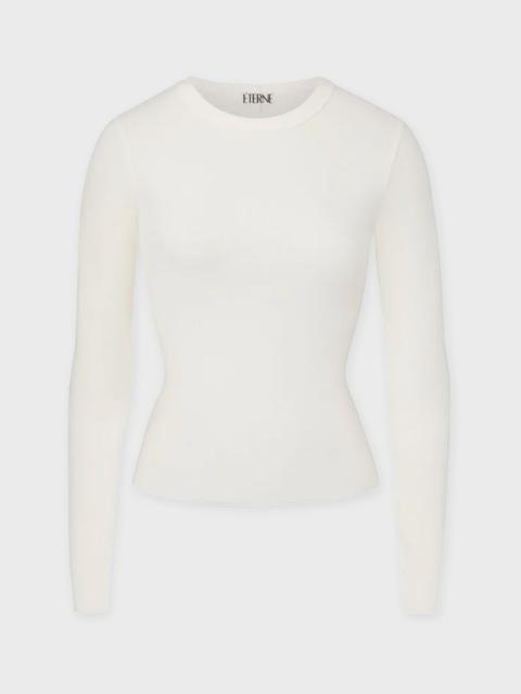 ÉTERNE LONG SLEEVE FITTED TOP Cream
