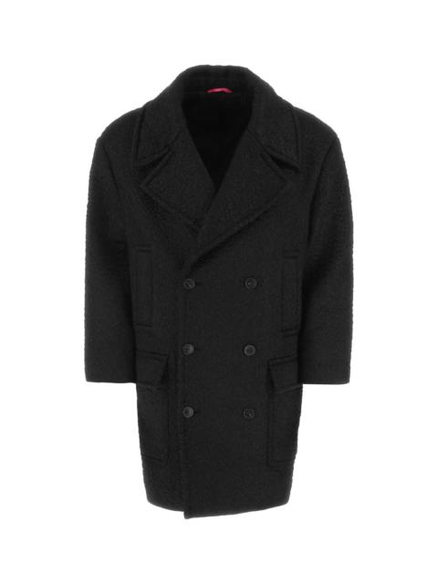 Valentino Garavani Men Black Wool Blend Coat