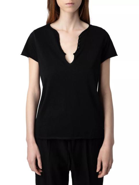 Zadig & Voltaire Diamanté Henley Tee