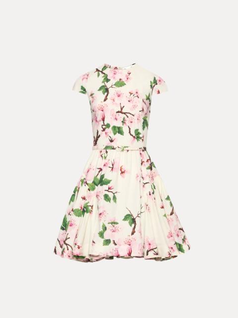 Oscar de la Renta CHERRY BLOSSOM COTTON POPLIN MINI DRESS