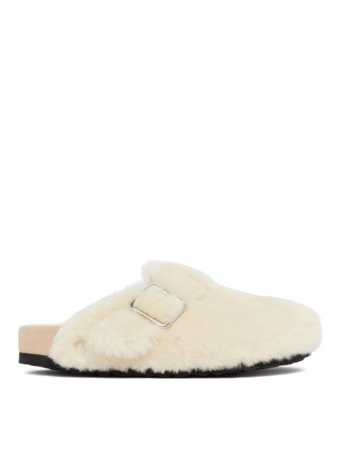 BIRKENSTOCK White 1774 Boston Shearling Slippers