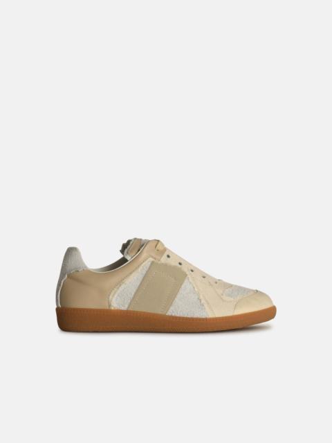 'REPLICA' CREAM SUEDE SNEAKERS