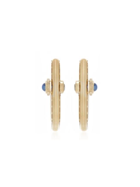 Yvonne Léon Gousset 9K Yellow Gold Diamond, Sapphire Earrings gold
