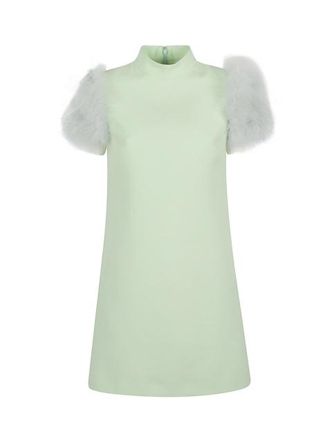 Valentino Feathered wool and silk dress