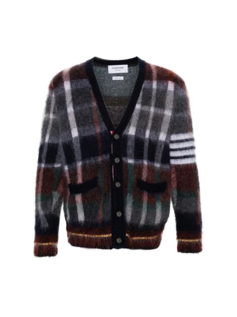 Hector-tartan brushed-effect cardigan