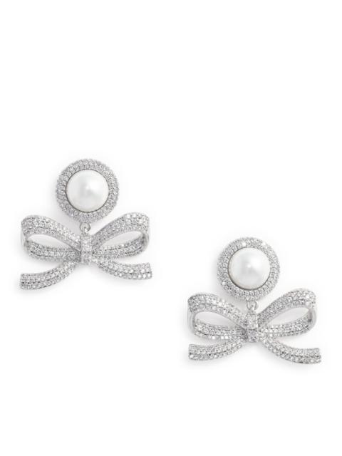 self-portrait PEARL BOW DANGLE EARRINGS