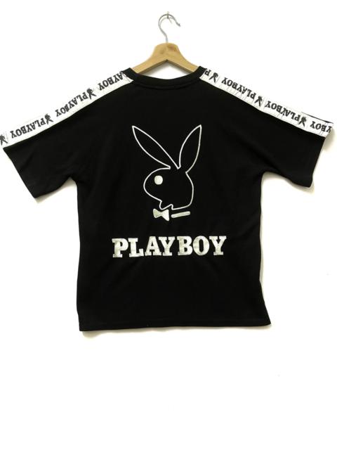 Other Designers Playboy - Playboy Big Logo Short Sleeve Sidetape Sweatshirt Black