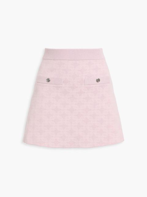 maje Metallic jacquard-knit mini skirt