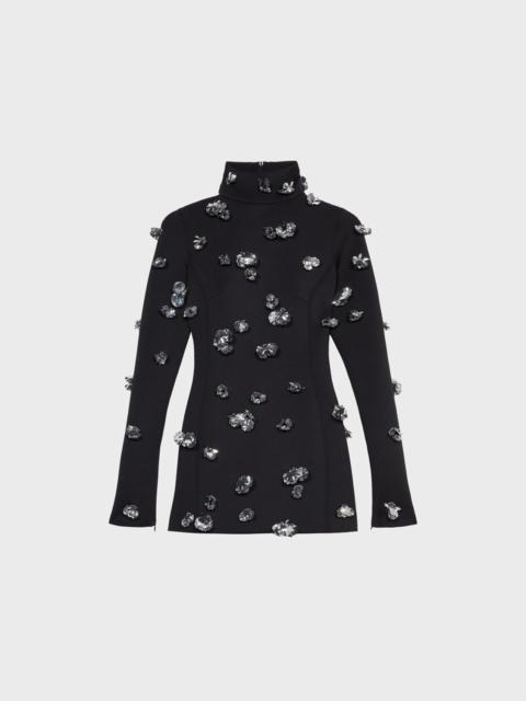 Blumarine SHORT NEOPRENE DRESS WITH EMBROIDERY