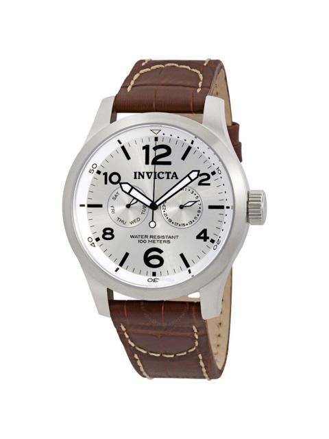 Other Designers Invicta I Force Multi-Function Silver Dial Brown Leather Men's Watch 0765