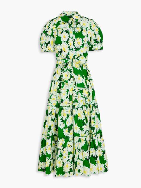 DIANE VON FURSTENBERG Queena floral-print cotton-blend poplin midi shirt dress