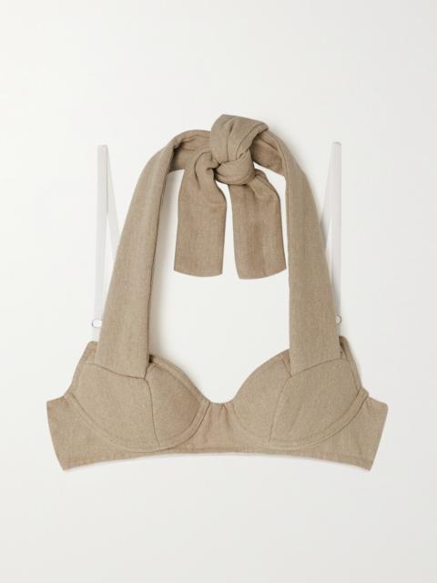 JACQUEMUS Cuscinu Paneled Linen Bralette