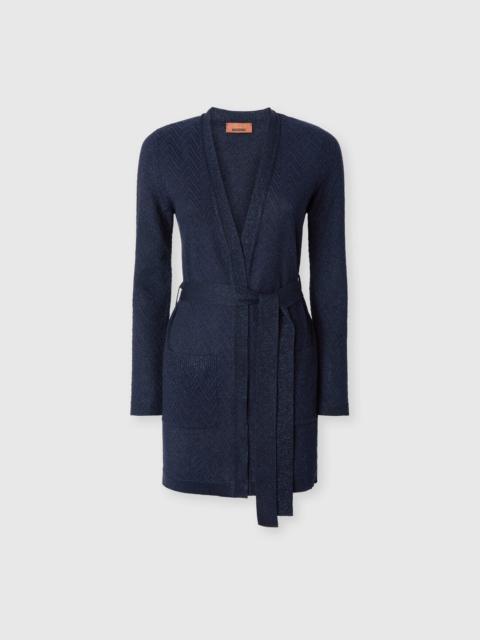 Missoni Chevron pattern belted cardigan