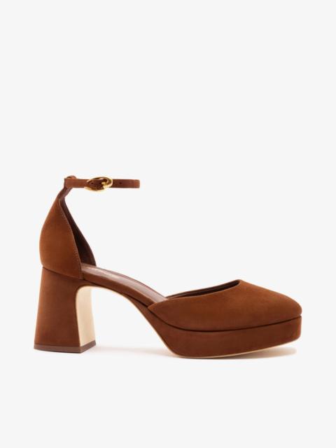 Larroudé Ari Verona Low Pump In Burnt Umber Suede