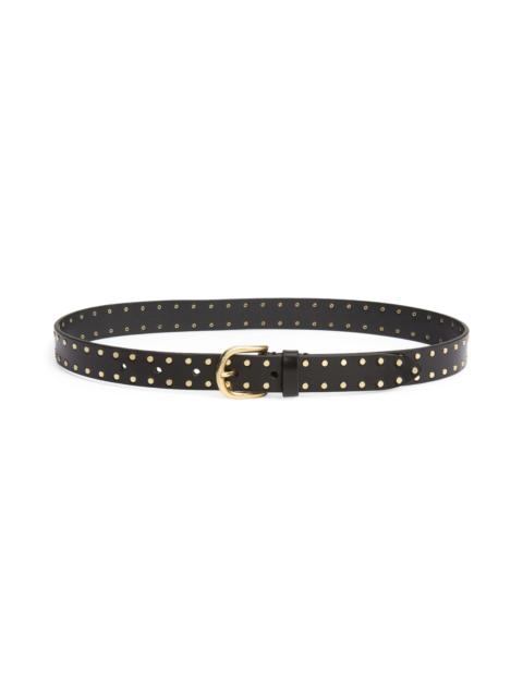 Isabel Marant Isabel Marant Zap Stud Leather Belt in Black at Nordstrom