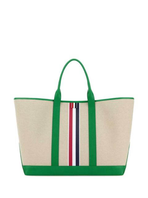 Thom Browne Thom Browne Men Sand Canvas Medium Shopping Bag