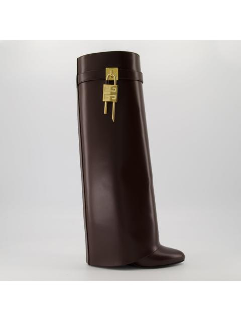 Givenchy Bottes Shark Lock marron