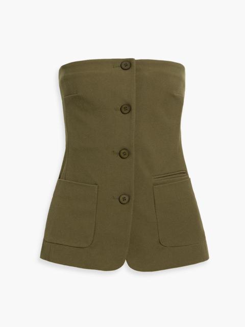 STAUD Brigade strapless twill top