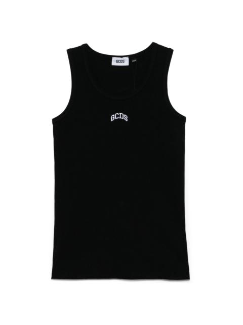 logo-embroidered tank top