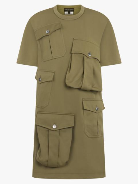 Comme Des Garçons S/S POCKET DETAIL MINI T-SHIRT DRESS | KHAKI