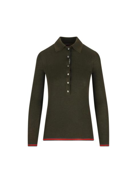 GUCCI Gucci Silk And Cashmere Long Sleeve Polo Shirt
