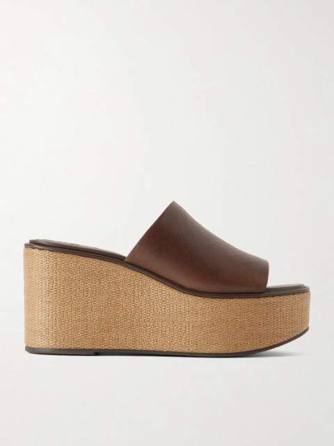 Brunello Cucinelli Leather Platform Sandals