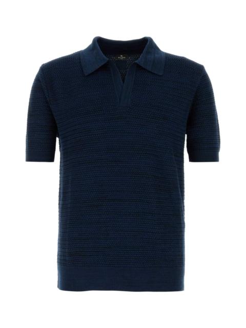 Etro Etro Men Navy Blue Cotton Polo Shirt