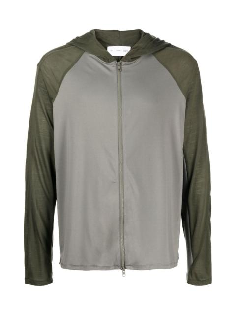 POST ARCHIVE FACTION (PAF) COLOUR-BLOCK ZIP-UP HOODIE