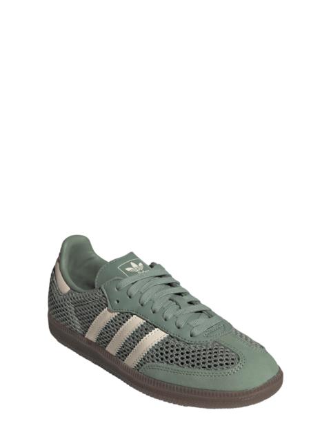 adidas adidas Gender Inclusive Samba OG Sneaker in Silver Green/White/Gold at Nordstrom