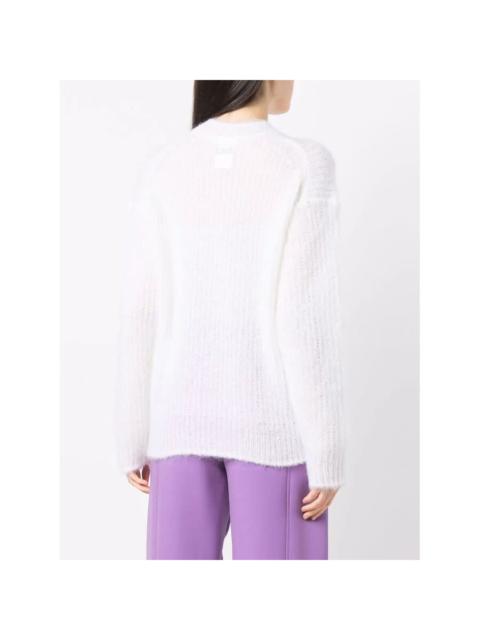 FERRAGAMO Ferragamo Womens Bianco Long Sleeves Round-Neck Cardigans & Sweaters