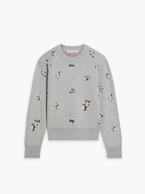 Other Designers Embellished jacquard-knit cotton sweater