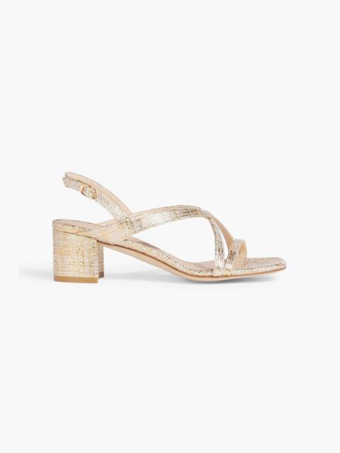 Stuart Weitzman Oasis 50 metallic woven slingback sandals