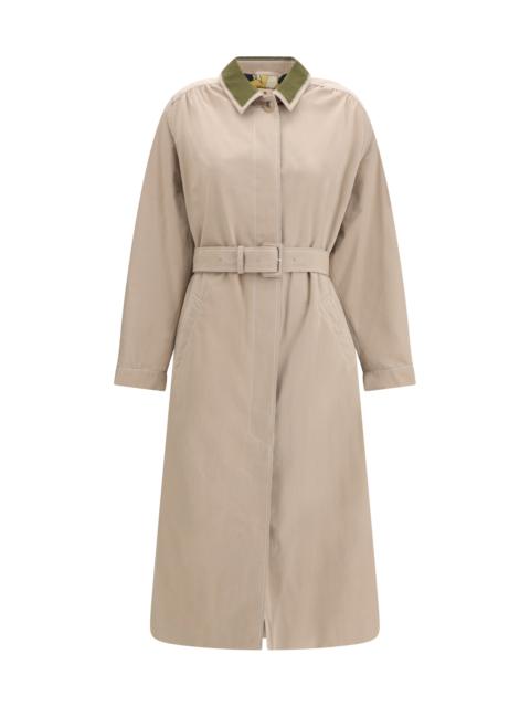 Marni Marni Women Lined Trench Coat With Contrasting Colla
