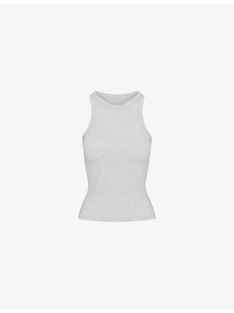 SKIMS High-neck slim-fit cotton-jersey tank