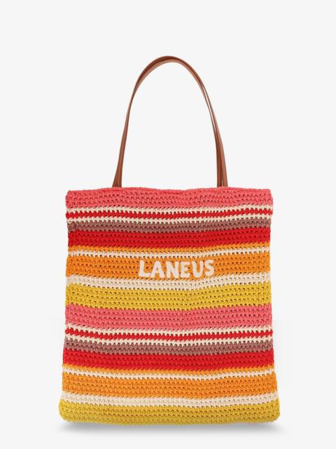 Other Designers Laneus Crochet Shoulder Bag With Embroidered Front Logo