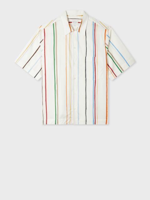 Paul Smith Ecru 'Painted Signature Stripe' Short-Sleeve Shirt