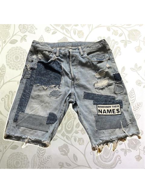 Levi's VINTAGE DISTRESSED LEVI'S 501 PATCHWORKS SHORTS