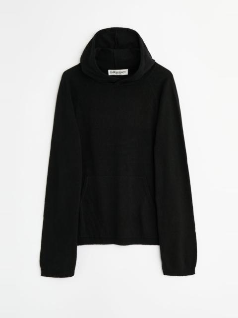 Our Legacy Knitted Hoodie Almost Black Refined Silk