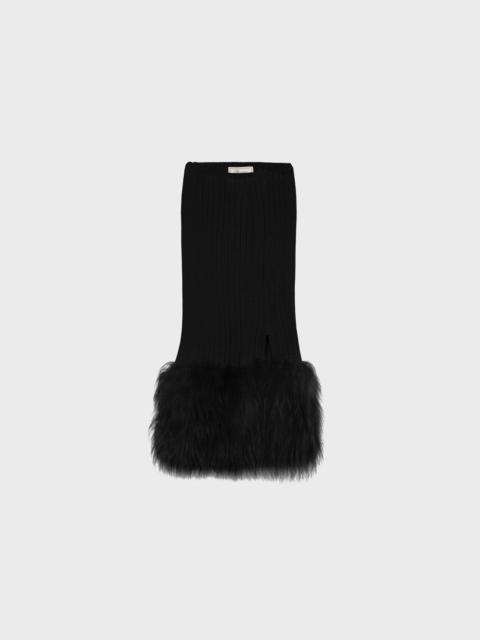 Blumarine KNIT MIDI SKIRT WITH FUR