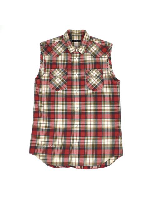 UNDERCOVER Undercover Sleeveless Western Snap Button Plaid Shirt