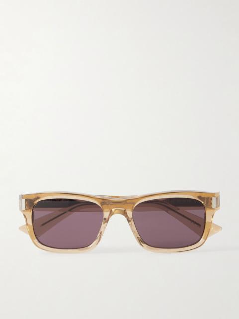SAINT LAURENT Square-Frame Acetate Sunglasses Yellow