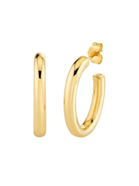 SYDNEY EVAN Pure Gold Hollow Tube Earrings