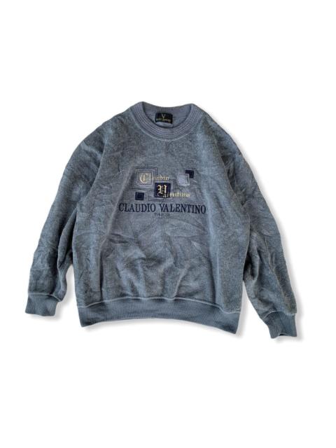 Valentino Vintage Claudio Valentino Embroided Big Logo Sweatshirt