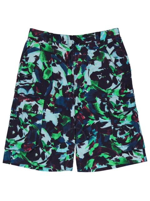 KENZO Kenzo Men's Grass Green Abstract-print Cargo Shorts